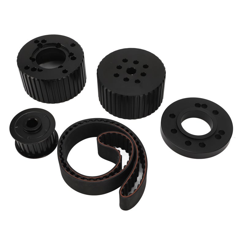 Belt Drive Pulley Kit, Black Cogged Belt 1.5in Width - 1:1 Water Pump Crankshaft Ratio Engine Pulley Kit for Ford 289 302 351W Small Block Engines, Street Car Upgrade - Image 3