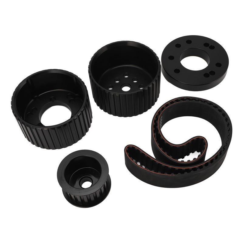 Belt Drive Pulley Kit, Black Cogged Belt 1.5in Width - 1:1 Water Pump Crankshaft Ratio Engine Pulley Kit for Ford 289 302 351W Small Block Engines, Street Car Upgrade - Image 5