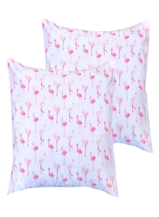 ELLA & MAX Toddler Travel Pillow Cases - Set of Two. Coastal Prints. Soft & Cuddly. Fits 13x18 & 14x19 Flamingo. (18.5 x 13 inches, Pink Flamingo) - Image 1