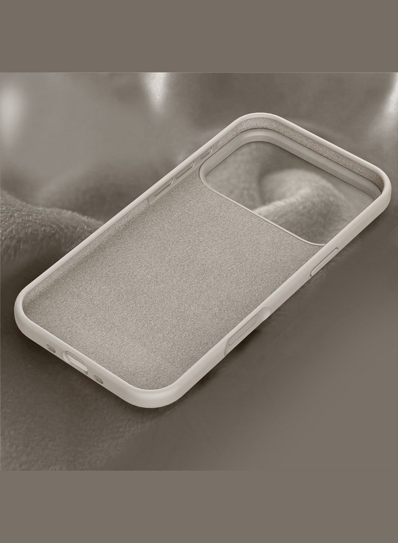 Silicone Protective Phone Case for iPhone 17 Pro Max - Soft Anti-Scratch Microfiber Lining Ultra Slim Drop Protection Phone Cover - Natural Titanium - Image 5