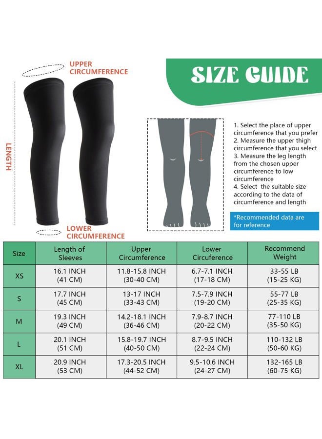 Newbyinn Kid Leg Sleeve 2 Pairs, Long Compression Leg Sleeve for Youth Boy Girl Basketball Soccer Football - Image 2