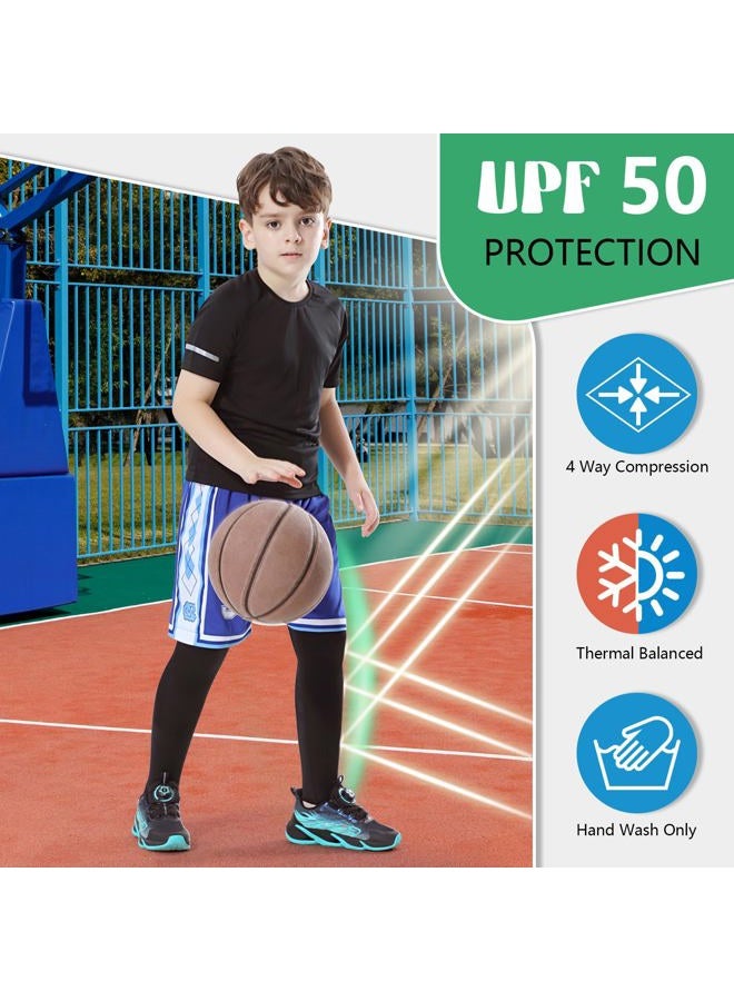 Newbyinn Kid Leg Sleeve 2 Pairs, Long Compression Leg Sleeve for Youth Boy Girl Basketball Soccer Football - Image 4