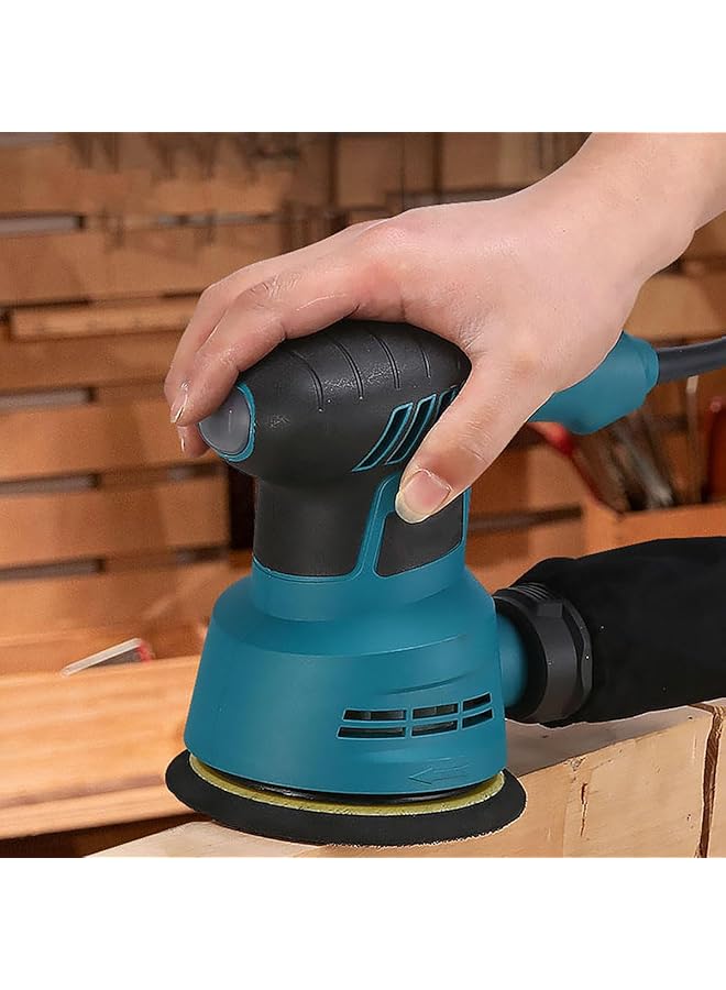 erorex Corded Random Orbit Sander 300W 13000Rpm 6 Variable Speeds Electric Orbital Sander With Dust Collection 125Mm 5Pcs Sandpapers For Sanding Polishing Wood Diy Home Improvements Uk - Image 5