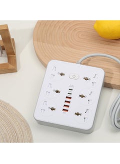 TYCOM Tycom Power Strip Surge Protector with USB- Extension Cord Flat Plug with Widely 6 AC Outlet and 4 USB + 2 Type C, Small Desktop Station with 6 ft Power Cord, Compact Socket (Z67 White)  - Image 4