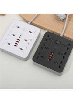 TYCOM Tycom Power Strip Surge Protector with USB- Extension Cord Flat Plug with Widely 6 AC Outlet and 4 USB + 2 Type C, Small Desktop Station with 6 ft Power Cord, Compact Socket (Z67 White)  - Image 2