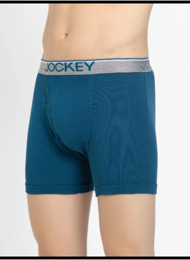 جوكي Jockey 8009 Men's Super Combed Cotton Rib Solid Boxer Brief with Ultrasoft Waistband (Pack of 2)