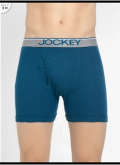 Jockey 8009 Men's Super Combed Cotton Rib Solid Boxer Brief with Ultrasoft Waistband (Pack of 2)