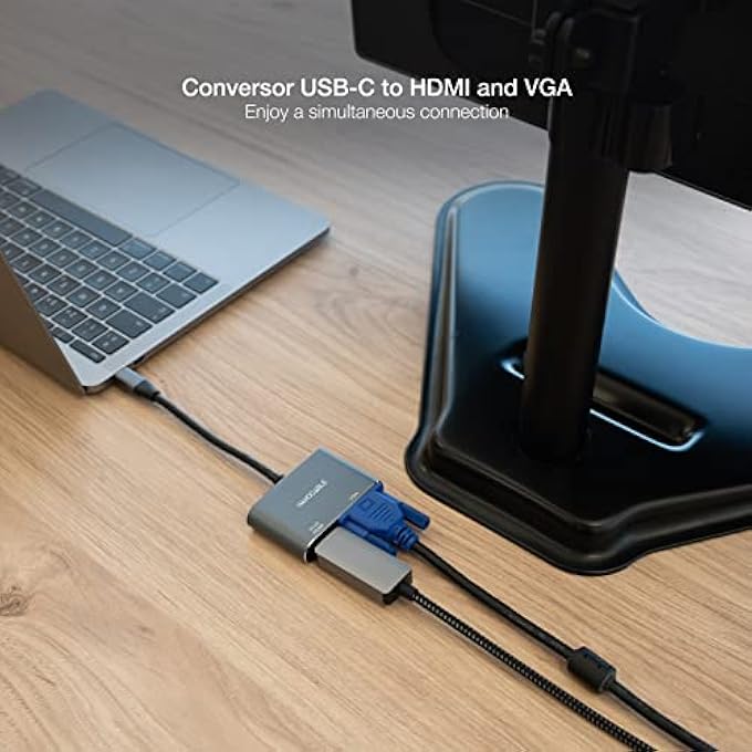 محول USB-C إلى HDMI/VGA 15 سم رمادي - Image 2