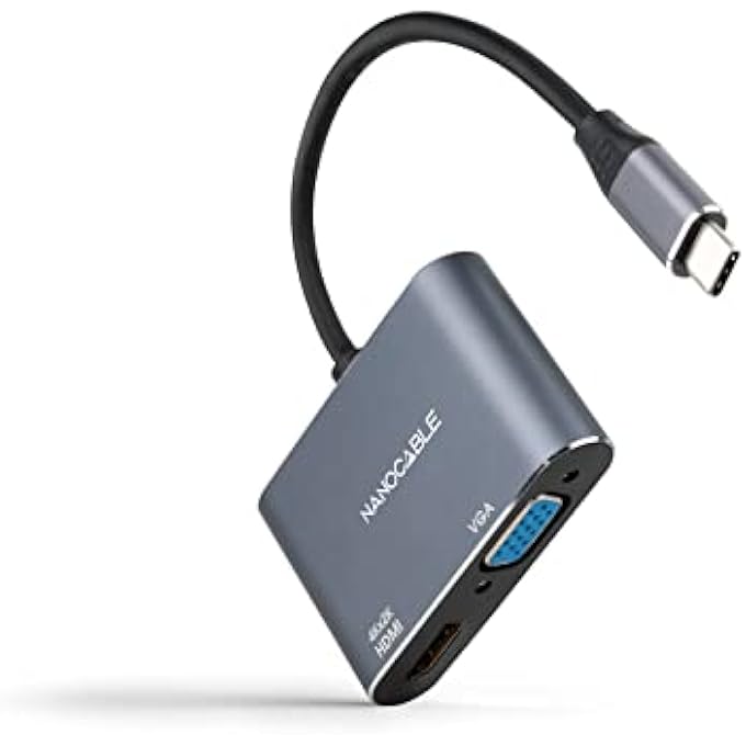 محول USB-C إلى HDMI/VGA 15 سم رمادي - Image 1