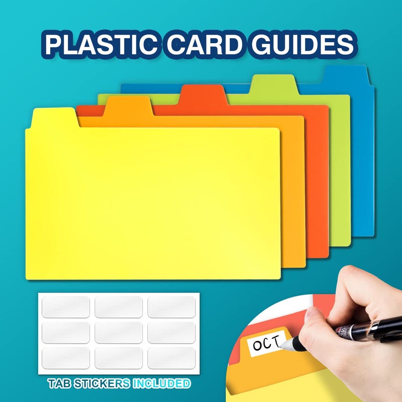 H4D 3x5 Index Card Case with 100 Heavyweight Ruled Index Cards and Dividers, Teal - Image 5
