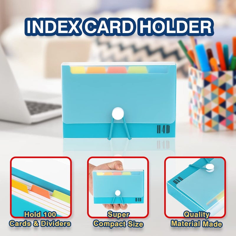H4D 3x5 Index Card Case with 100 Heavyweight Ruled Index Cards and Dividers, Teal - Image 3