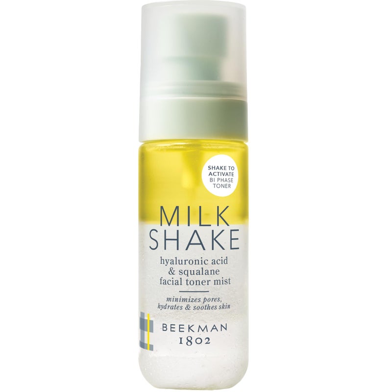 Beekman 1802 Milk Shake Mini Hydrating Face Mist - Hyaluronic Acid & Squalane Facial Mist Minimizes Pores & Gently Moisturizes, Goat Milk Skin Toner Spray, Lightweight, Fragrance Free, Travel Size - Image 1