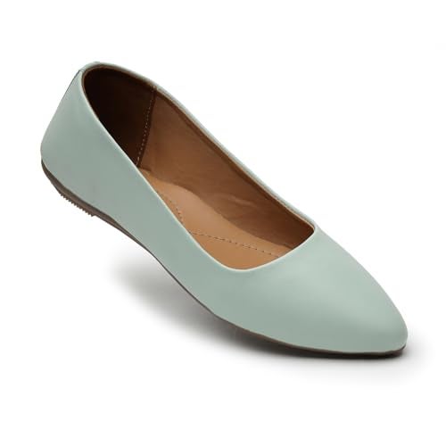YUKI Comfortable Slip-On Belly Flats Stylish, Lightweight, Casual & Formal Wear Belly for Women Sea Green - Image 1