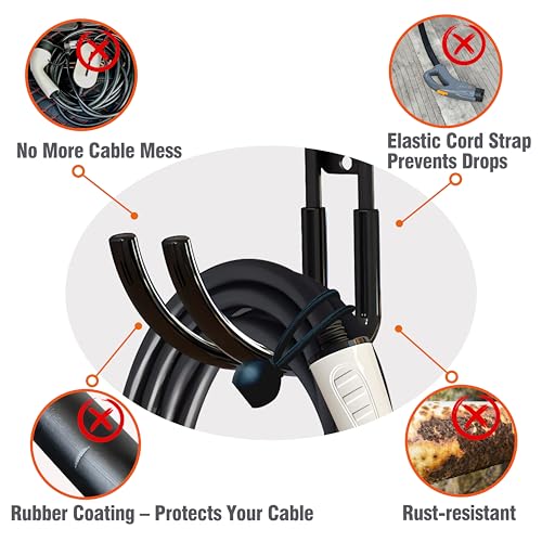 Nexoroot EV Charger Holder Wall Mount HeavyDuty JHook for Cable Retractor Durable Steel Hook for IndoorOutdoor Use Electric Vehicle Cord Organizer Accessory - Image 3