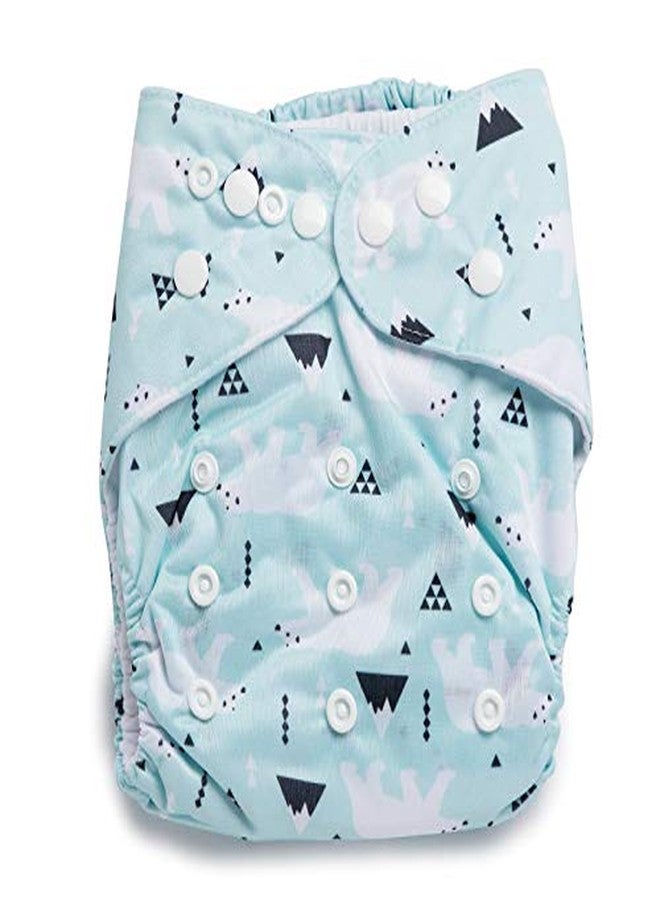Kicks & Crawl Snowy Bear Reusable and Washable Cloth Diaper - 100% Polyster - Image 1