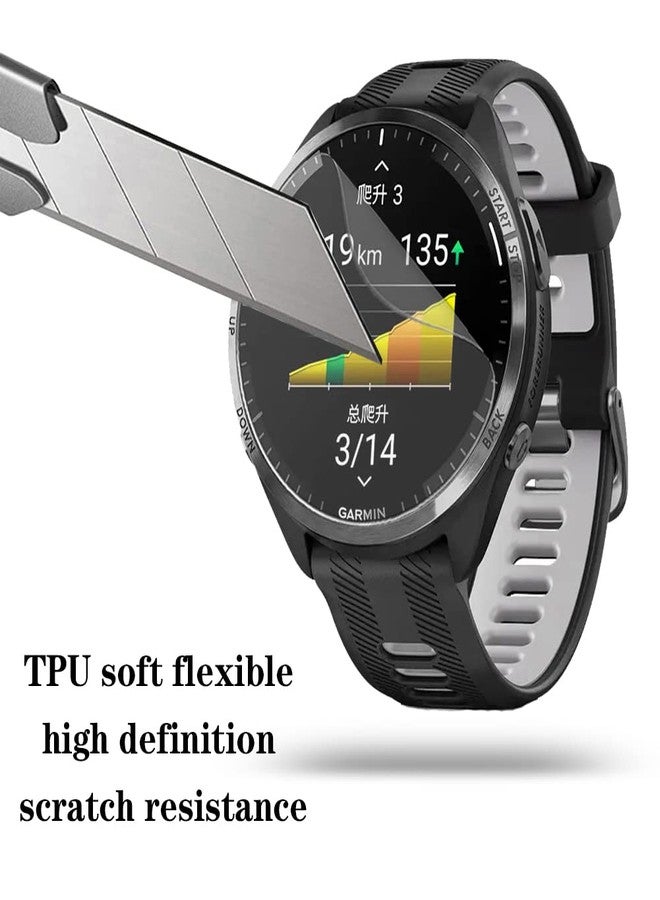 SHUAXI واقي شاشة ساعة SHUAXI (4+1 عبوة) متوافق مع Garmin Forerunner 965، فيلم مضاد للخدش عالي الدقة تغطية كاملة وحافظة واقية ناعمة من TPU، أسود (SI-01) - Image 3