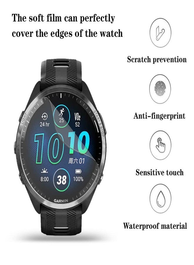 SHUAXI واقي شاشة ساعة SHUAXI (4+1 عبوة) متوافق مع Garmin Forerunner 965، فيلم مضاد للخدش عالي الدقة تغطية كاملة وحافظة واقية ناعمة من TPU، أسود (SI-01) - Image 4
