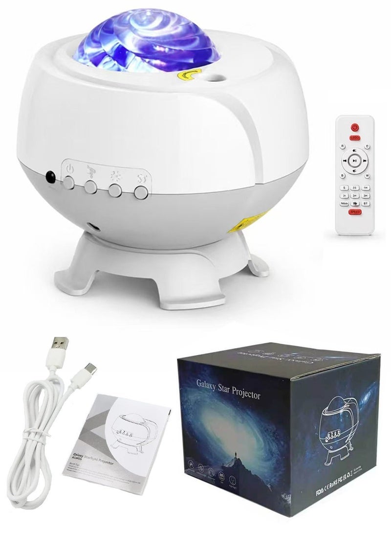 Upgraded  Galaxy Star Projector Night Light with Bluetooth Speaker, 14 Water‑Ripple Light Modes, Remote Control Timer, 3D Realistic Adjustable Moon, Ambient Lamp for Bedroom, Kids Gift, Ramadan Eid Home Decor, Saudi Riyadh Use Ramadan Gift` `Kids Night Lamp` `Premium Home Decor` - Image 2