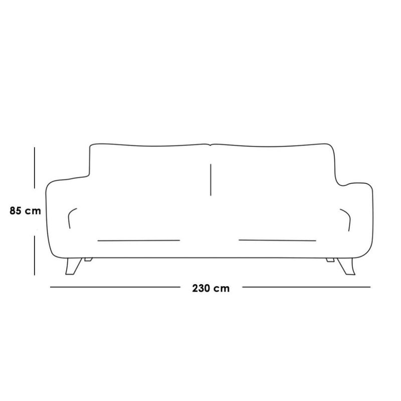 بيتك كنبة 3 مقاعد وبوف قطعتين - أسود - Image 2