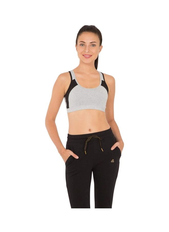 JOCKEY - Jockey 1380 Women Wire free Padded Super Combed Cotton Elastane Stretch Printed Full Coverage Racer Back Styling Active Bra with Stay Fresh and Moisture Move Treatment - Image 1