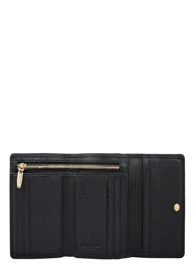 Da Milano Leather Mini Flap Wallet for Women - Black (10306OL) - Image 4