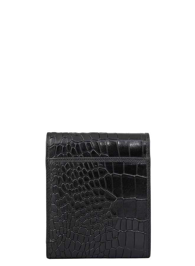 Da Milano Leather Mini Flap Wallet for Women - Black (10306OL) - Image 3