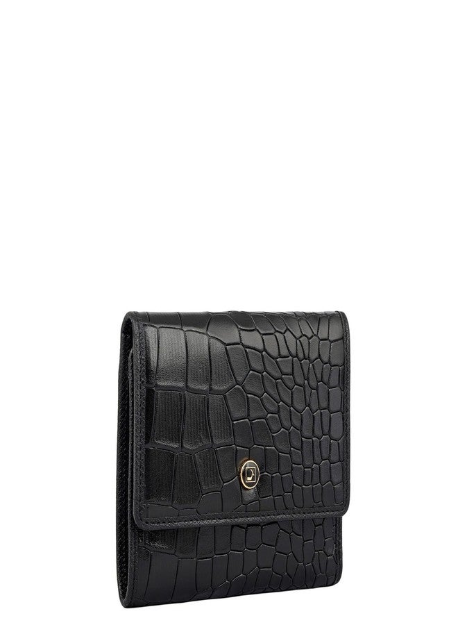Da Milano Leather Mini Flap Wallet for Women - Black (10306OL) - Image 2