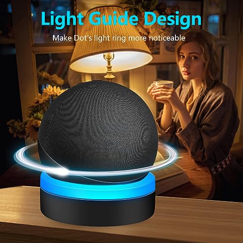 ZUOLACO Table Holder for Echo Dot 4th/5th Generation, Desktop Stand Mount for Echo Dot 4th/5th Gen, Base Bracket with Light Guide, Dot Accessories with Built-in Cable Management, Black - Image 3