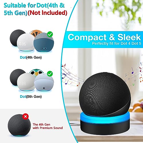 ZUOLACO Table Holder for Echo Dot 4th/5th Generation, Desktop Stand Mount for Echo Dot 4th/5th Gen, Base Bracket with Light Guide, Dot Accessories with Built-in Cable Management, Black - Image 2