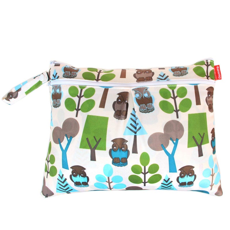 Damero 2pcs Travel Wet and Dry Bag, Reusable Wet Bags Organizer with Two Zippered Pocket for Cloth Diaper, Pumping Parts, Swimsuit and Gym, Green Forest - Image 3