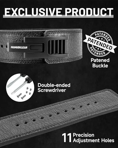 M MANUEKLEAR MANUEKLEAR Lifting Belt Lever for Men Women, 10mm Quick Locking Lever Belt Weightlifting with Adjustable Buckle, Lever Weight Lifting Belt for Powerlifting & Deadlifts - Image 3