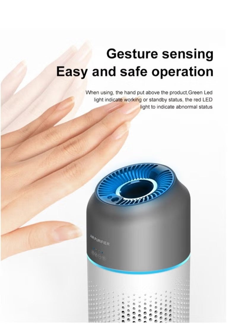 نانوم جهاز تنقية هواء السيارة الصامت قابل لإعادة الشحن محمول مع فلتر HEPA للسيارة والمنزل والمكتب - Image 4