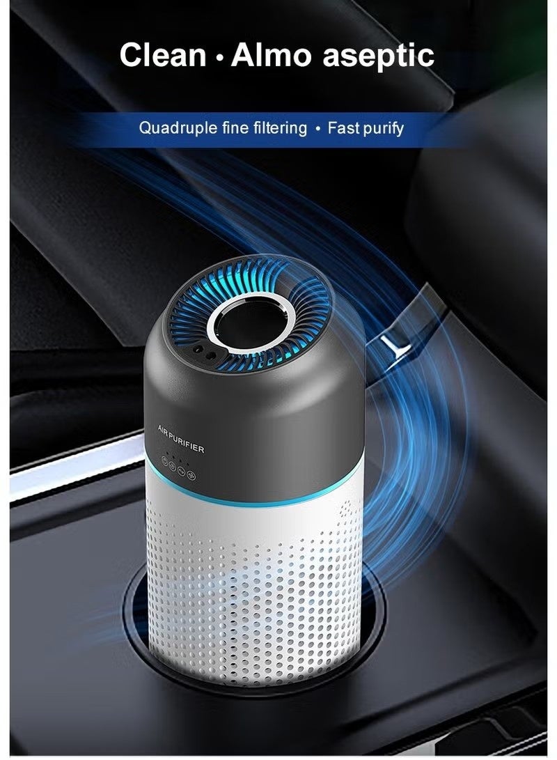 نانوم جهاز تنقية هواء السيارة الصامت قابل لإعادة الشحن محمول مع فلتر HEPA للسيارة والمنزل والمكتب - Image 2