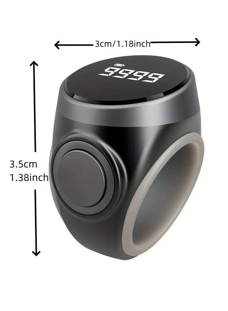 AROAQ An OLED Display Counting Ring, Tasbih, Featuring a Skin-Friendly Adjustable Silicone Ring, Easy to Use, Simple to Operate, Equipped with a TYPE-C Charging Port for Extended Standby Time.  - Image 2