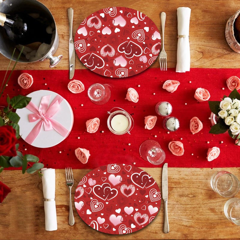 PhyLence 50 Pcs Valentineâ€™s Day Oval Plates â€“ 9" x 11" Red and Pink Heart Disposable Paper Plates for Romantic Dinners, Weddings, Anniversaries, and Valentineâ€™s Parties - Image 4