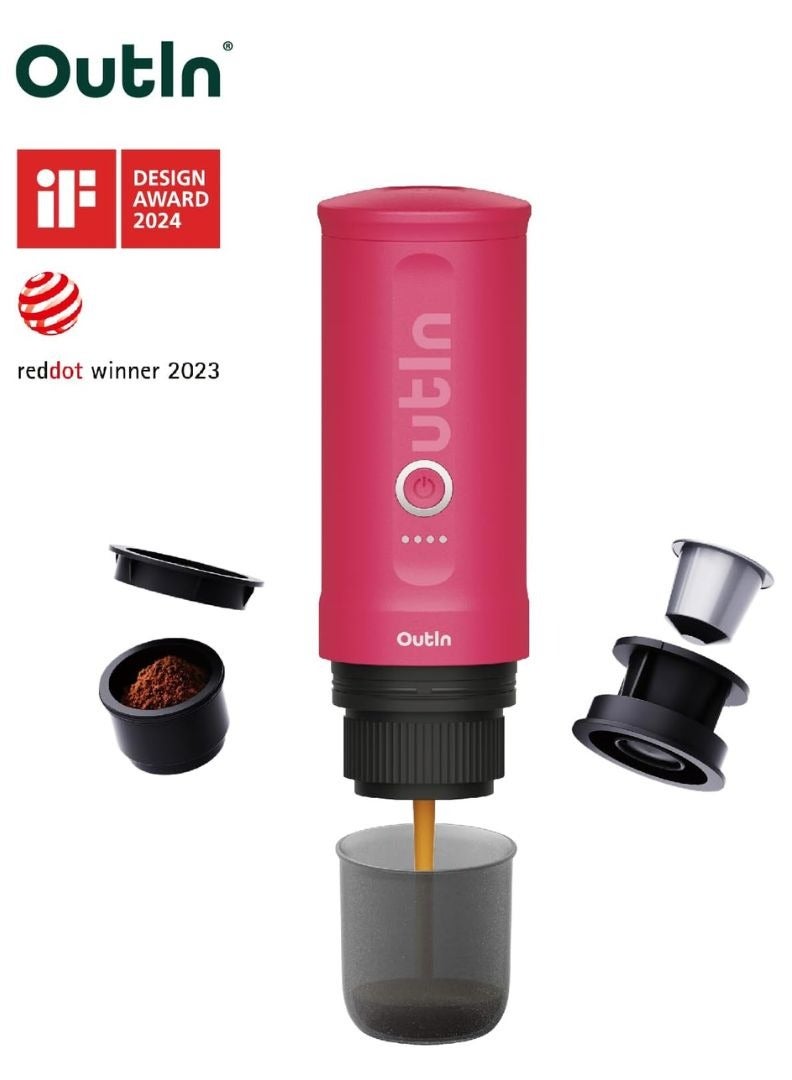 أووةن Outin Nano Portable Espresso Machine Crimson Red - Image 1