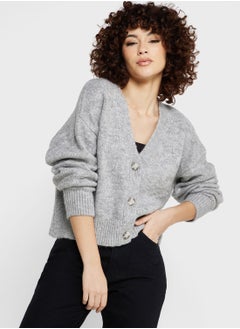 Plunge Neck Knitted Cardigan