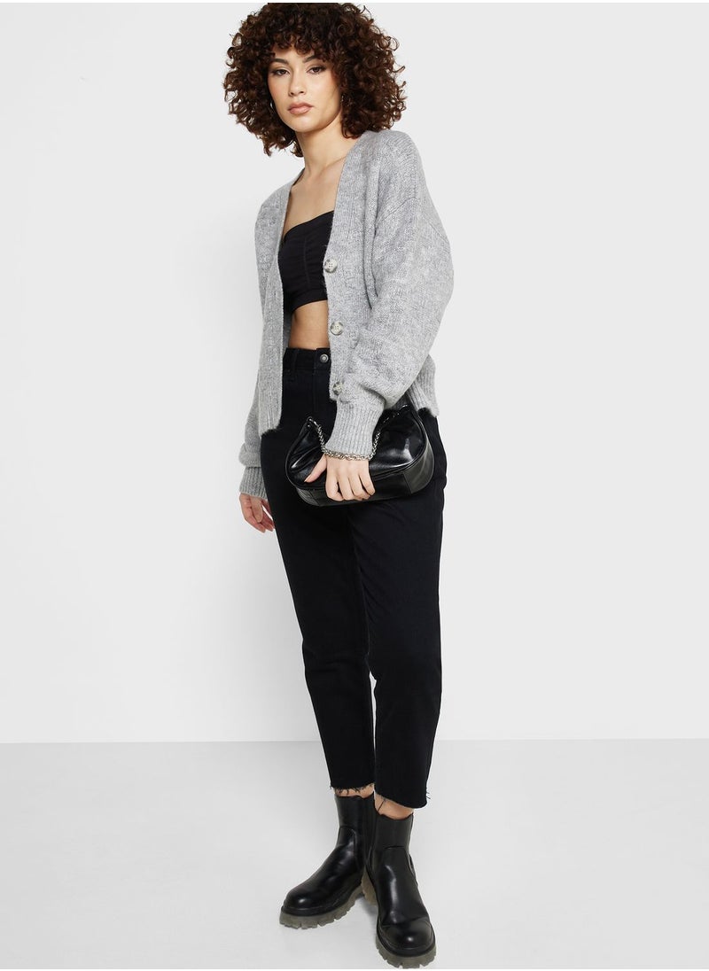 TOPSHOP - Plunge Neck Knitted Cardigan - Image 1
