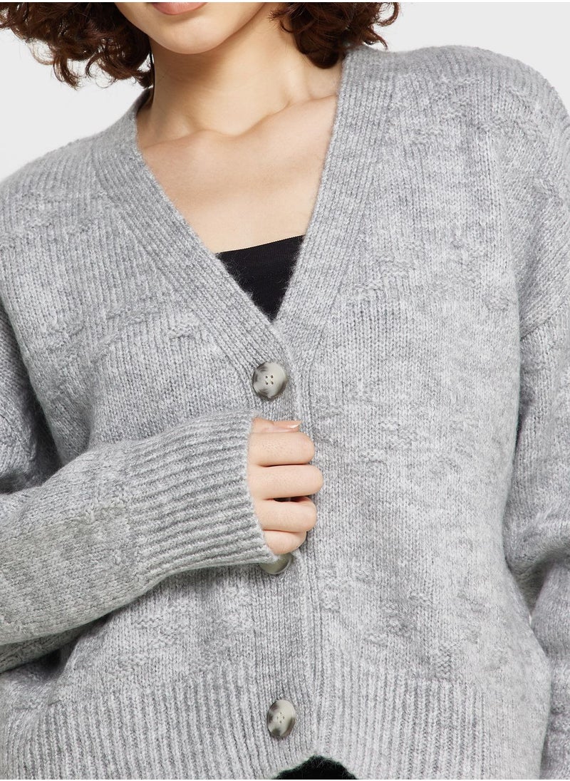 TOPSHOP - Plunge Neck Knitted Cardigan - Image 1