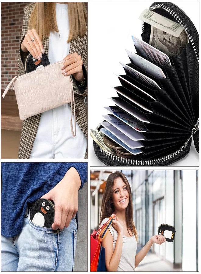 Heylark محفظة نسائية متعددة الاستخدامات بتصميم بطريق كرتوني، لحفظ البطاقات والمستندات، وحامل لبطاقات الائتمان، ومحفظة للعملات المعدنية، وحافظة جلدية أنيقة لبطاقات الخصم، مثالية لحفظ أغراضك بأمان. - Image 3