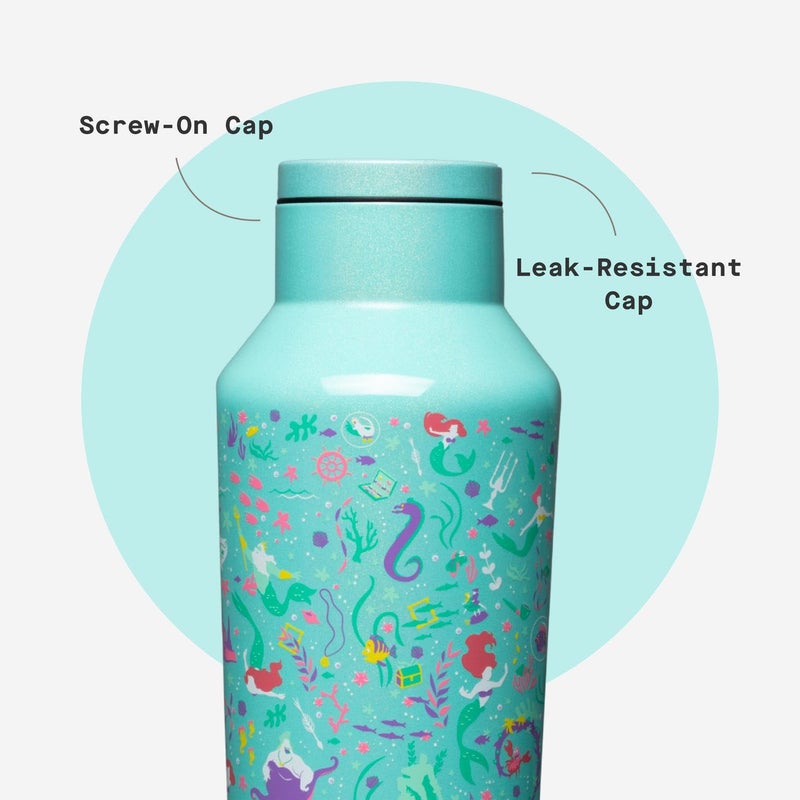 Corkcicle Disney Princess Sport Canteen - Keeps Drinks Cold for 25 Hours - Triple-Insulated Stainless Steel - Screw-On Cap - Summer Drinkware Gift - Keeps Drinks Ice Cold - 20 oz - Ariel - Image 5