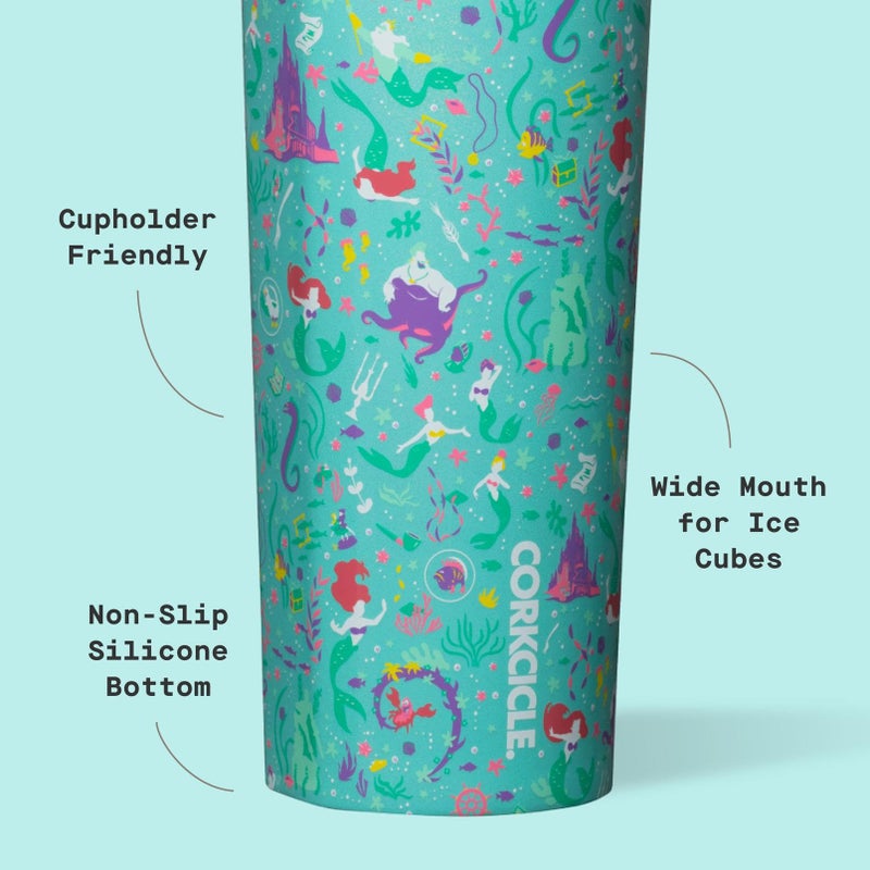 Corkcicle Disney Princess Sport Canteen - Keeps Drinks Cold for 25 Hours - Triple-Insulated Stainless Steel - Screw-On Cap - Summer Drinkware Gift - Keeps Drinks Ice Cold - 20 oz - Ariel - Image 4