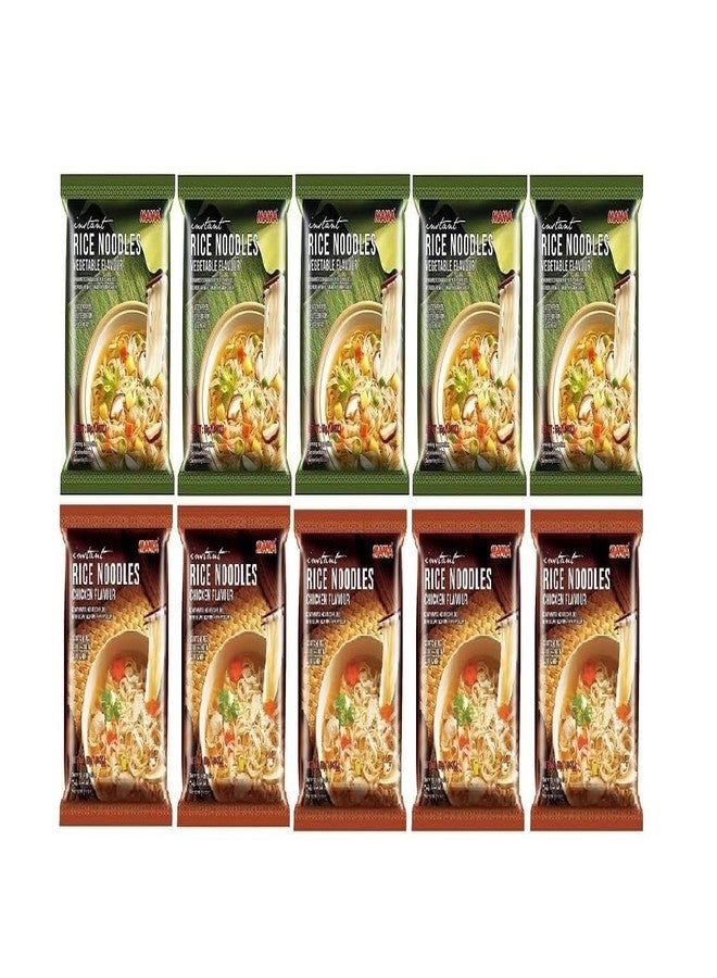 MAMA Gluten Free Noodles Combo Pack of 10 Vegetable and Chicken Flavor - Image 1