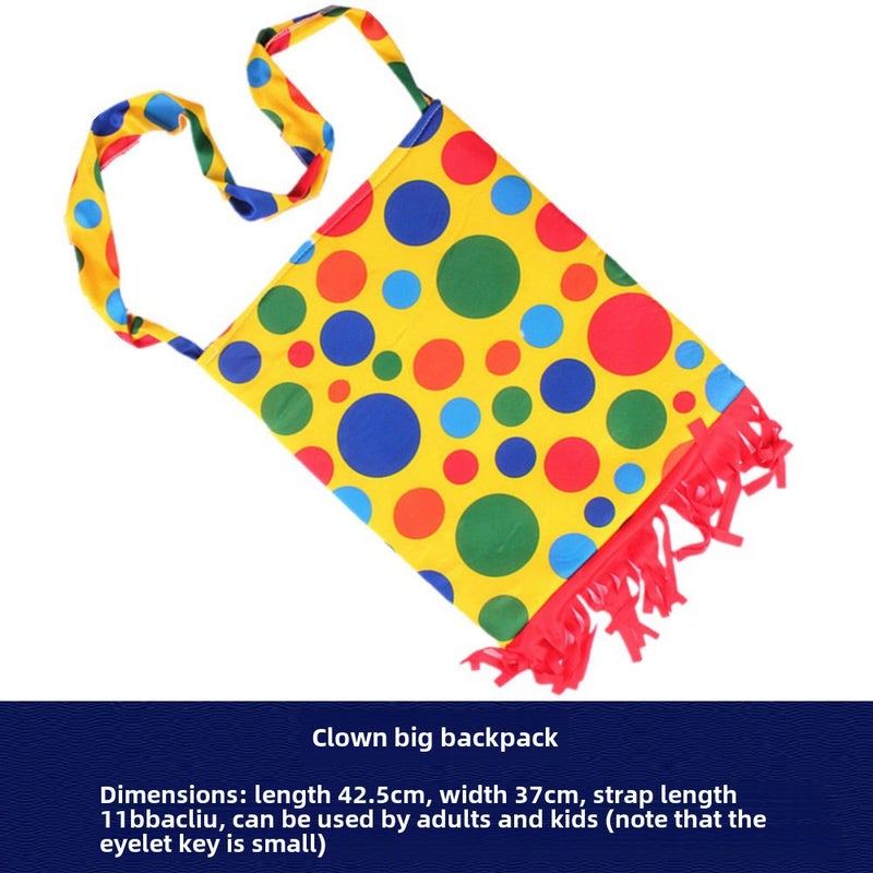Clown Hat Wig Mask Shoes Costume Props Set Clown Backpack 