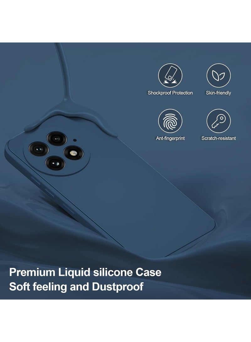 Case for OnePlus 13 5G Liquid Gel Rubber Bumper Case with Soft Microfiber Lining Cushion Slim Shockproof Protective with Camera Protection Cover for OnePlus 13 5G 2024 Blue - Image 3