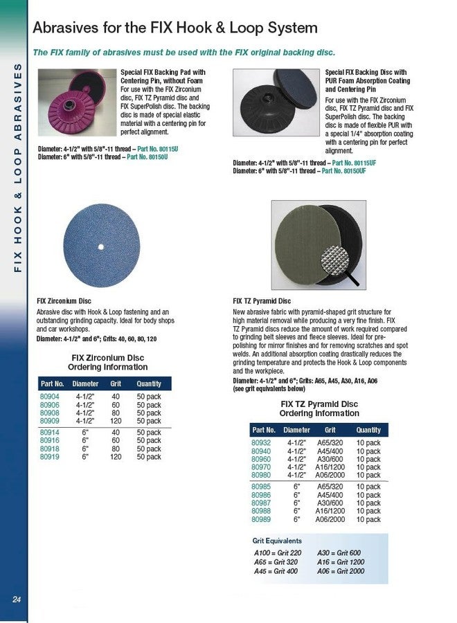 CS Unitec 80908 FIX Disc with Hook & Loop Fasterning, Zirconium, 4-1/2" Diameter, 80 Grit, (Pack of 50) - Image 4