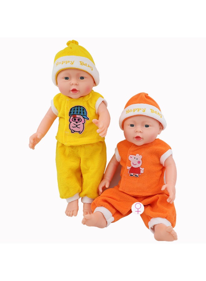 Home Economics Month Sister-in-law Nursery Teacher Training Baby Full Soft Rubber Doll Model Teaching Aids Baby Dummy Toy Child-Color:52cm Cotton Style (light Yellow) Passive Training [with Clothes]-Specifications:52cm - Image 4