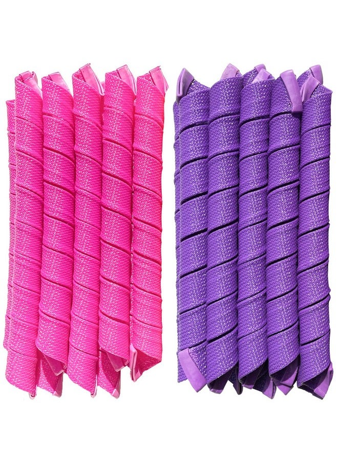 Aimin Hair - 50 Pcs Heatless Spiral Hair Curlers No Heat Curlers 22Inch/55Cm Magic Curls With 6Pcs Styling Hooks Heatless Hair Rollers Styling Kit For Long Hair (Purplepink） - Image 1