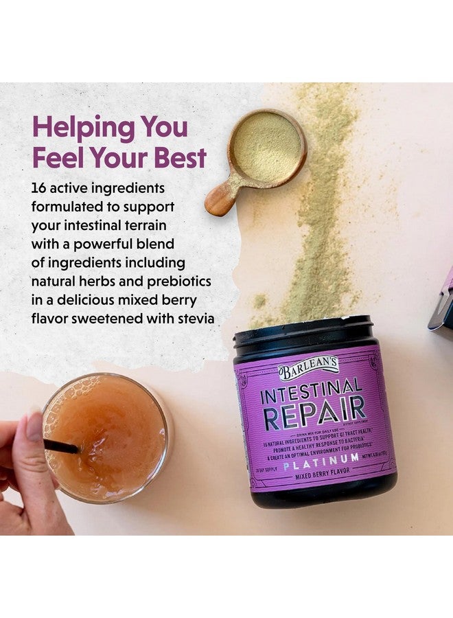 BARLEAN'S Barlean’s Intestinal Repair Gut Health Powder with 16 Digestive Supplements, L-Glutamine, Marshmallow & Licorice Root, Aloe Vera, and Fiber Mixed Berry Flavor, 6.35 oz - Image 3