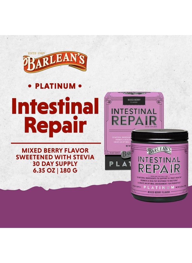 BARLEAN'S Barlean’s Intestinal Repair Gut Health Powder with 16 Digestive Supplements, L-Glutamine, Marshmallow & Licorice Root, Aloe Vera, and Fiber Mixed Berry Flavor, 6.35 oz - Image 2